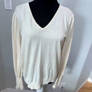 Ralph Lauren Cream V-Neck Sweater